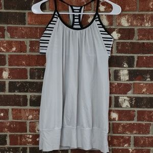 Lululemon No Limits Tank Top Black Twin Stripe